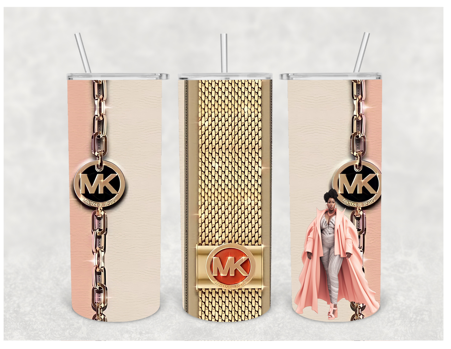 MK Pink with Gold Tumbler